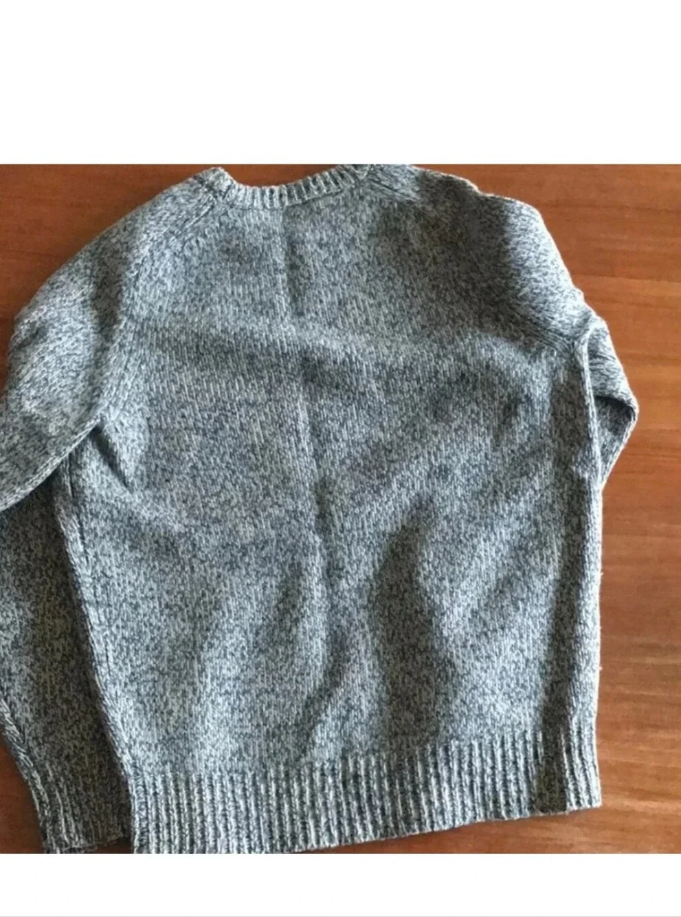 JCrew Lambswool Crewneck Sweater, Gray And Blue, Size Medium
